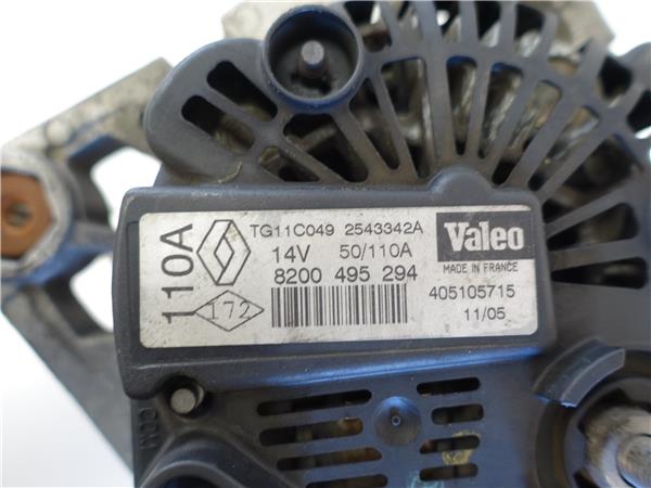 ALTERNADOR Renault megane ii (bm0/1_, cm0/1_) 1.9 dCi (BM0G, CM0G) D/ F9Q B 8 - #Prov# DF9QB8PROV 405105715 NEGRO VALEO generador - Imagen 3