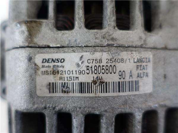 ALTERNADOR Fiat punto / grande punto (199) 1.3 D Multijet 199 A3.000 199A3000 5180580O BLANCO DENSO generador - Imagen 3