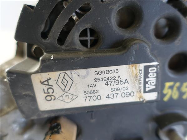ALTERNADOR Renault clio ii fase i (b/cb0)(1998->) 1.2 16V (B/CB05) G / D4F B7 - #Prov# GD4FB7PROV 7700437090 GRIS generador - Imagen 3